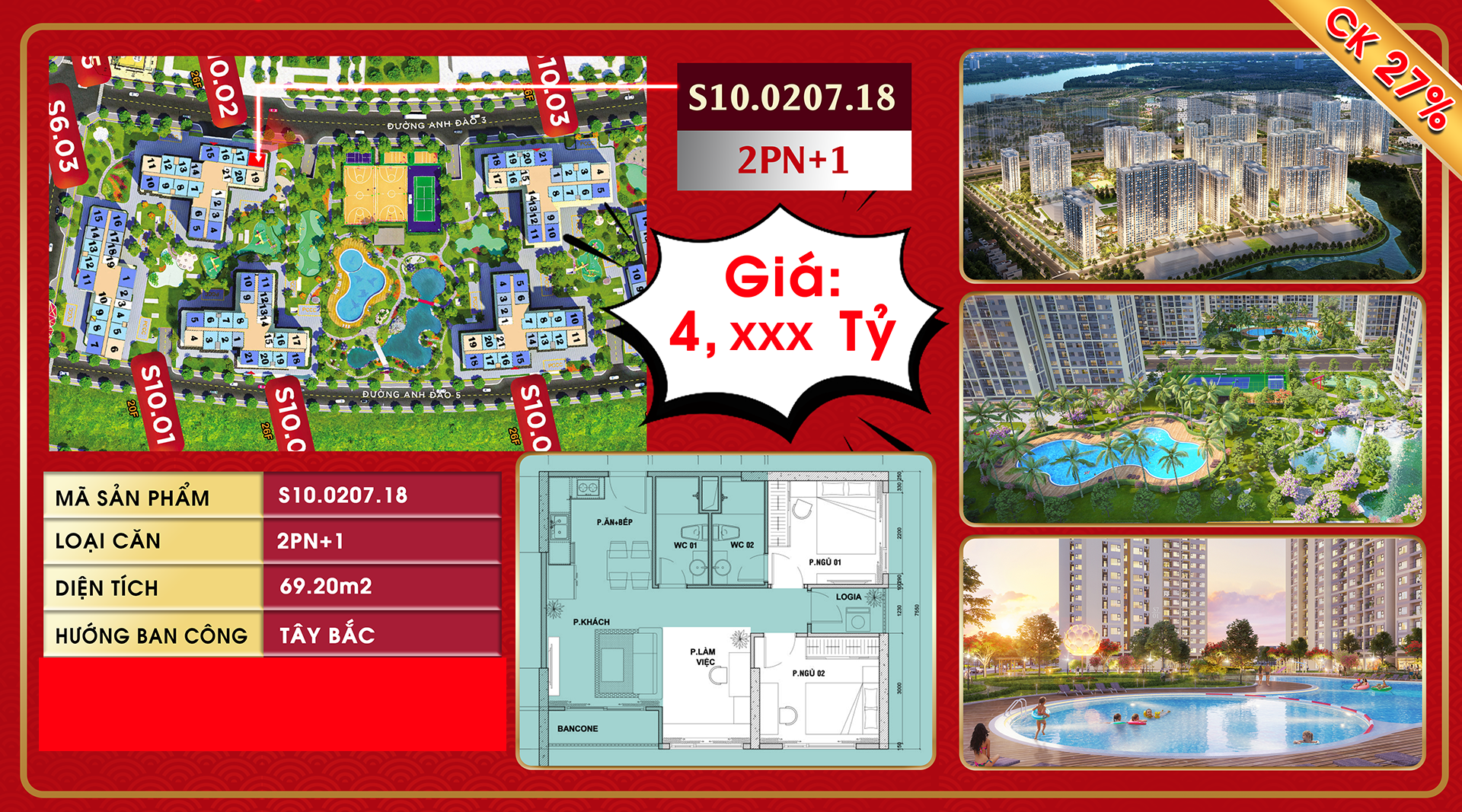 Căn hộ tòa S10 phân khu The Origami từ chủ đầu tư_S10.0207.18